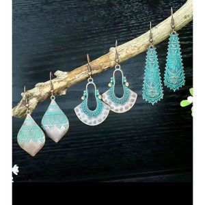 NEW 3 Pairs Boho Geometric Ancient Copper Earrings
